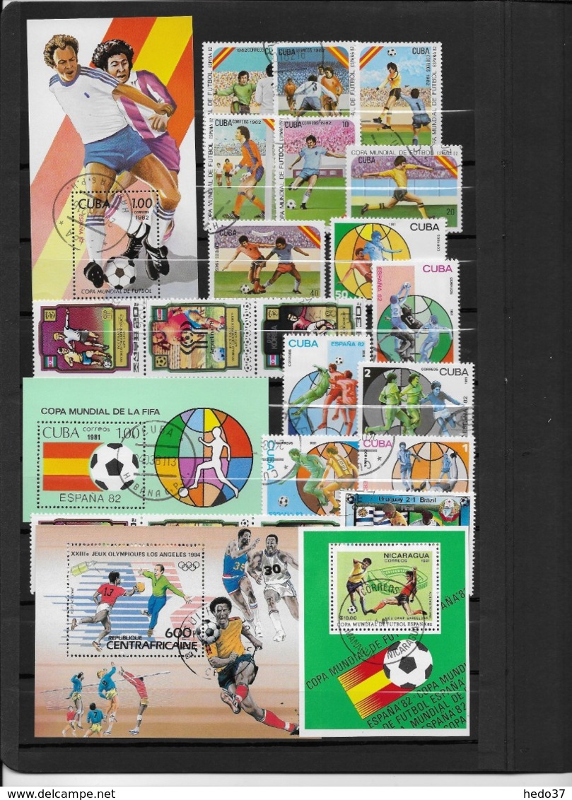 Thème Football - Collection Timbres Oblitérés - 15 Scans - Gebraucht