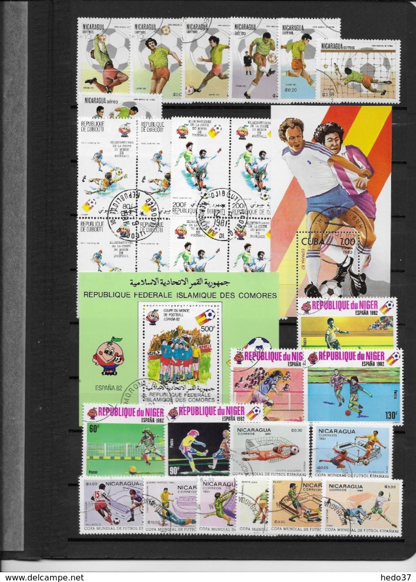 Thème Football - Collection Timbres Oblitérés - 15 Scans - Gebruikt