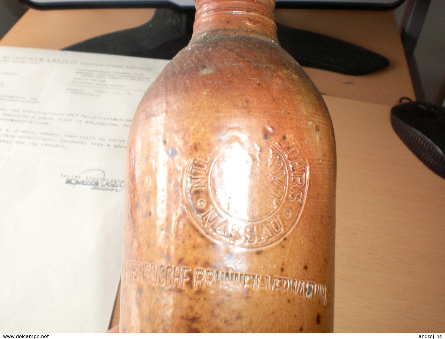 Mineral Water A Very Old Bottle Of Mineral Water, Ceramics Or Something Like That Seters Herzoghumt Nassau Num 39 - Soda