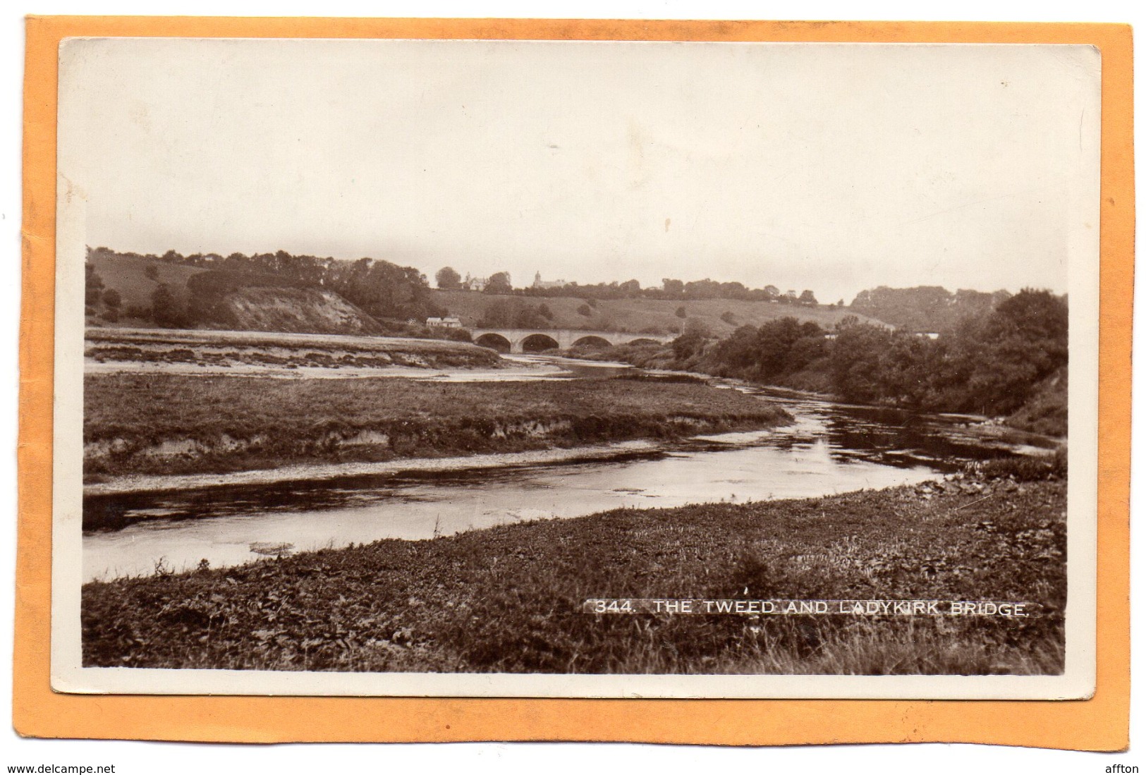 The Tweed Ladykirk UK Old Real Photo Postcard - Berwickshire