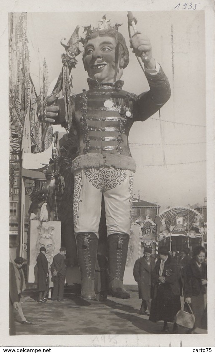 Fêtes - Carnaval De Nice 06 - 1935 - Effigie - Char - Sa Majesté Carnaval LVII - Carnaval