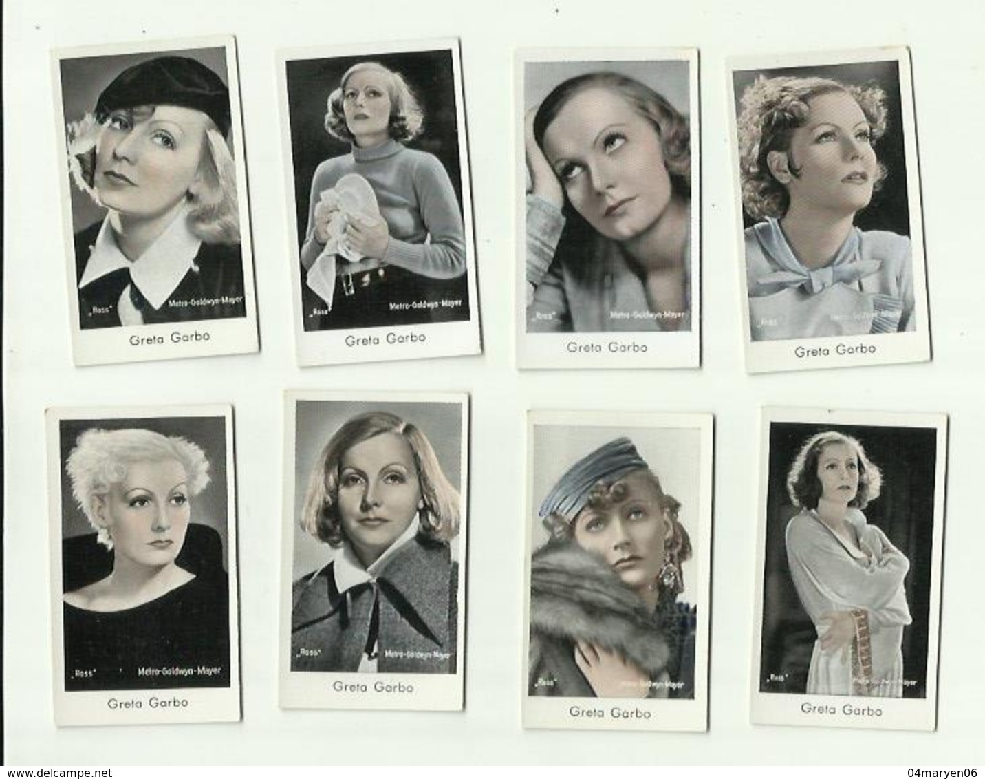 *8 X  FILM/Chromo-photo *GRETA  GARBO  *    -- Caid -Zigaretten* - Photos