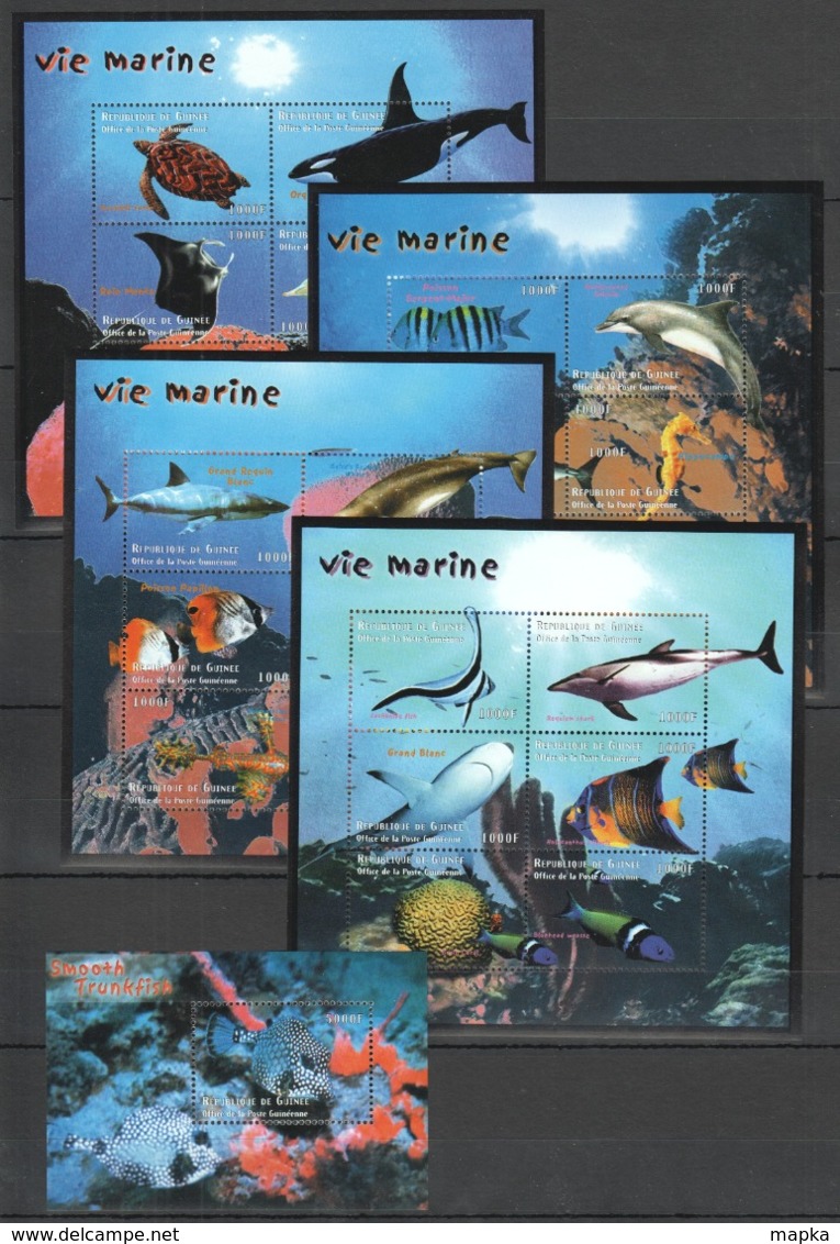 W819 DE GUINEE FISH & MARINE LIFE VIE MARINE !!! MICHEL 144 EURO 4KB+1BL MNH - Vita Acquatica