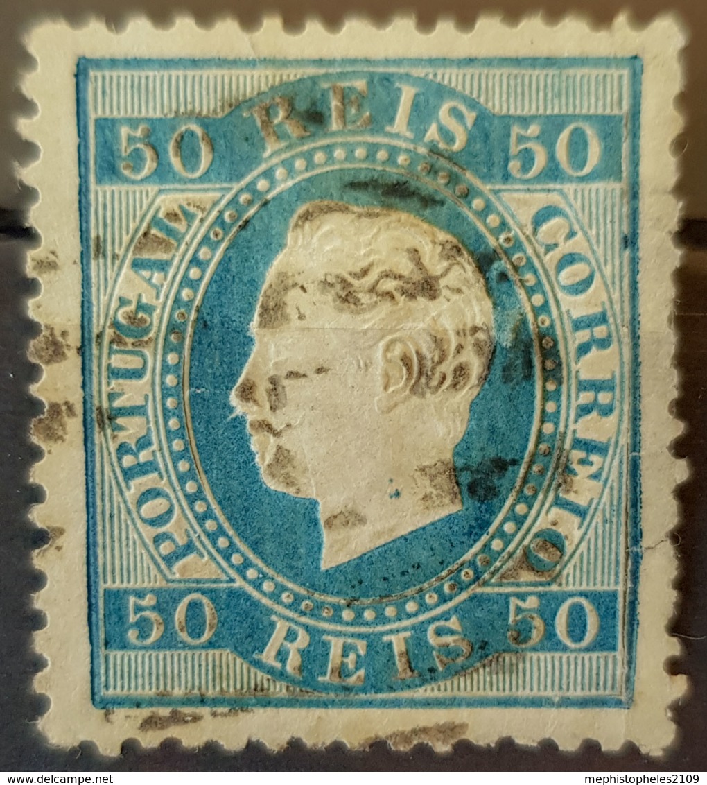 PORTUGAL 1870/84 - Canceled - Sc# 43 - 50r - Damaged!! - Usati