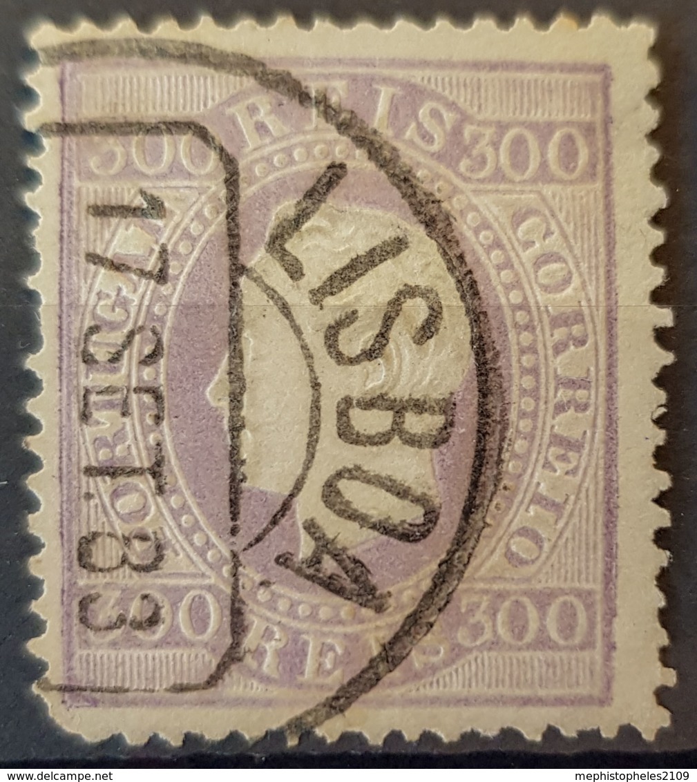 PORTUGAL 1870/84 - Nice LISBOA Cancel - Sc# 50a - 300r - Usado