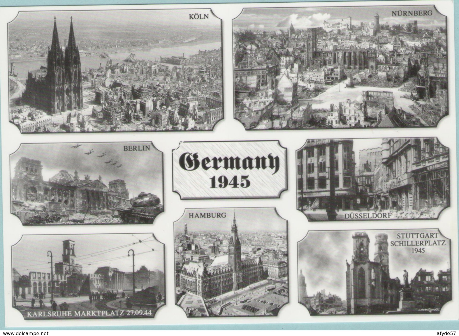 CPM:  GERMANY  1945:   Les Villes Allemandes Bombardées En 1945.    (E2356) - Guerra 1939-45