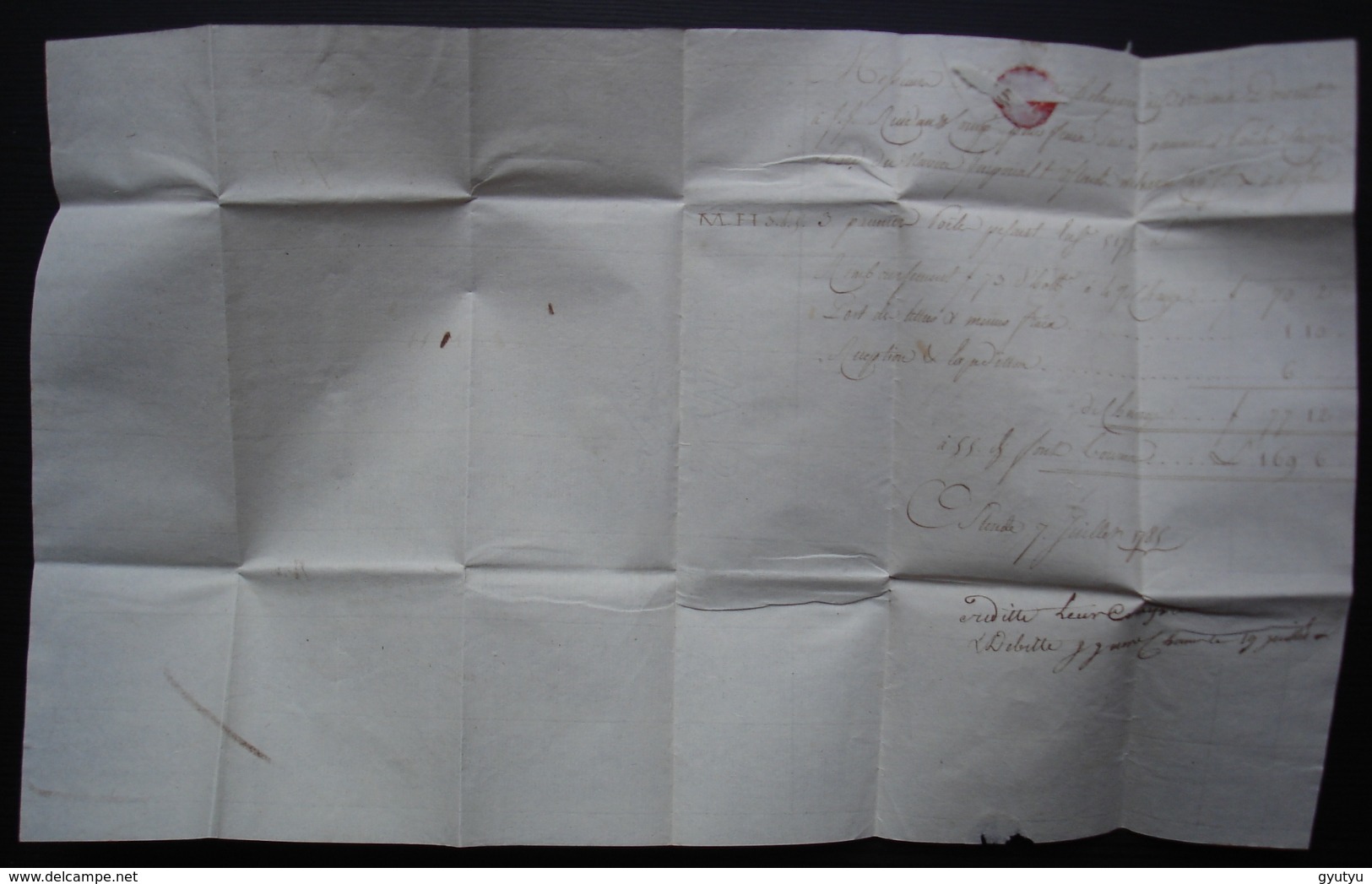 Ostende (Belgique) 1785 Lettre Pour Les Négociants Hollagray De Bordeaux (France) Marque OSTENDE - 1714-1794 (Pays-Bas Autrichiens)