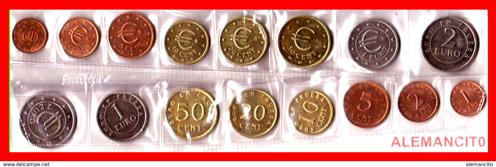 ESPAÑA-MALAGA ( EUROPA ) 8 MONEDAS AÑO 1998 SERIE COMPLETA DE LAS MONEDAS QUE SE PROBARON EN CHURRIANA ( MALAGA ) - Espagne