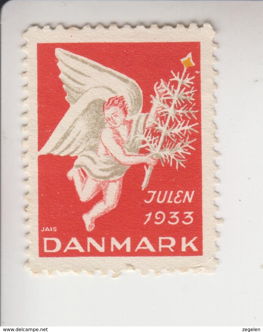 Denemarken Kerstvignet Cat.AFA Julemaerken Norden: Uitgifte Door Danmark Julemaerke Komitéen Jaar 1933 Zonder Gom - Feuilles Complètes Et Multiples