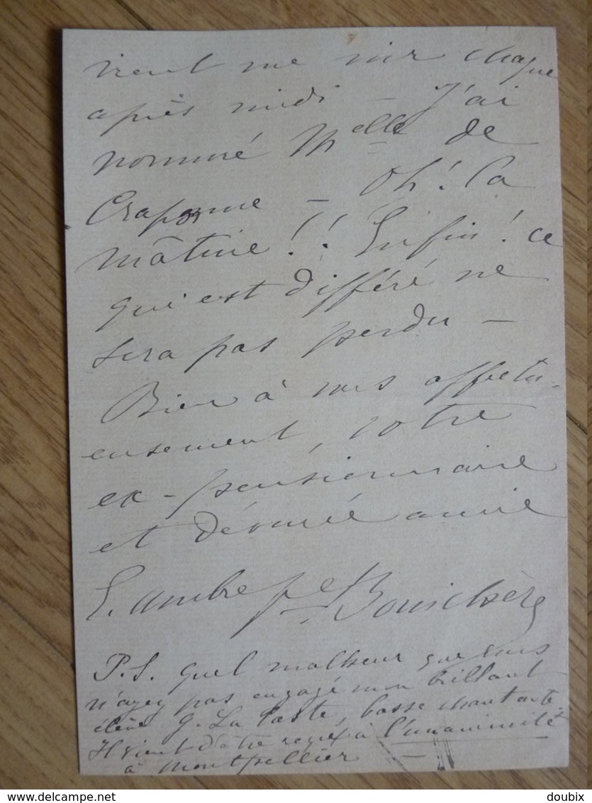 Emile AMBRE (1849-1898) Cantarice SOPRANO art lyrique. Peinte par Manet en CARMEN. Opera. AUTOGRAPHE