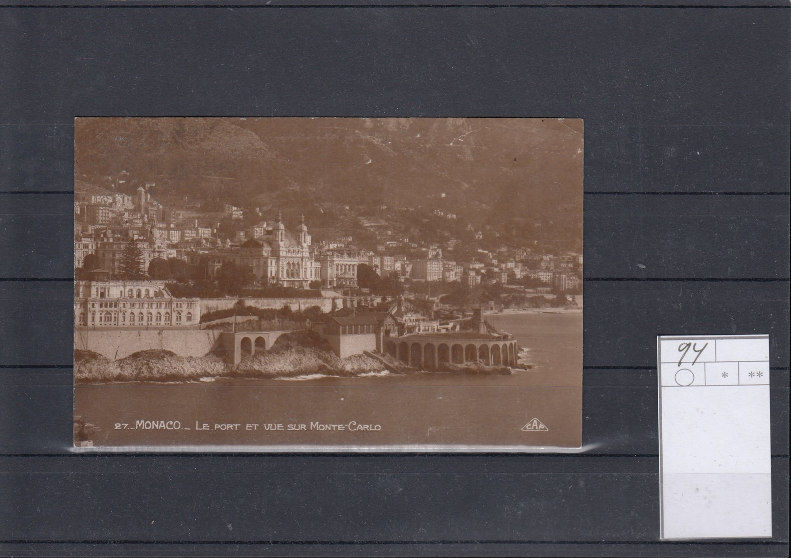 Monaco Michel Cat.No. 94 Single On PPC - Lettres & Documents