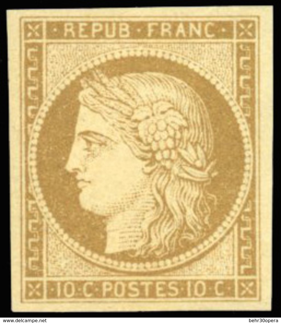 * N°1, 10 Bistre-jaune. Couleur De Référence. SUP. R. - 1849-1850 Ceres