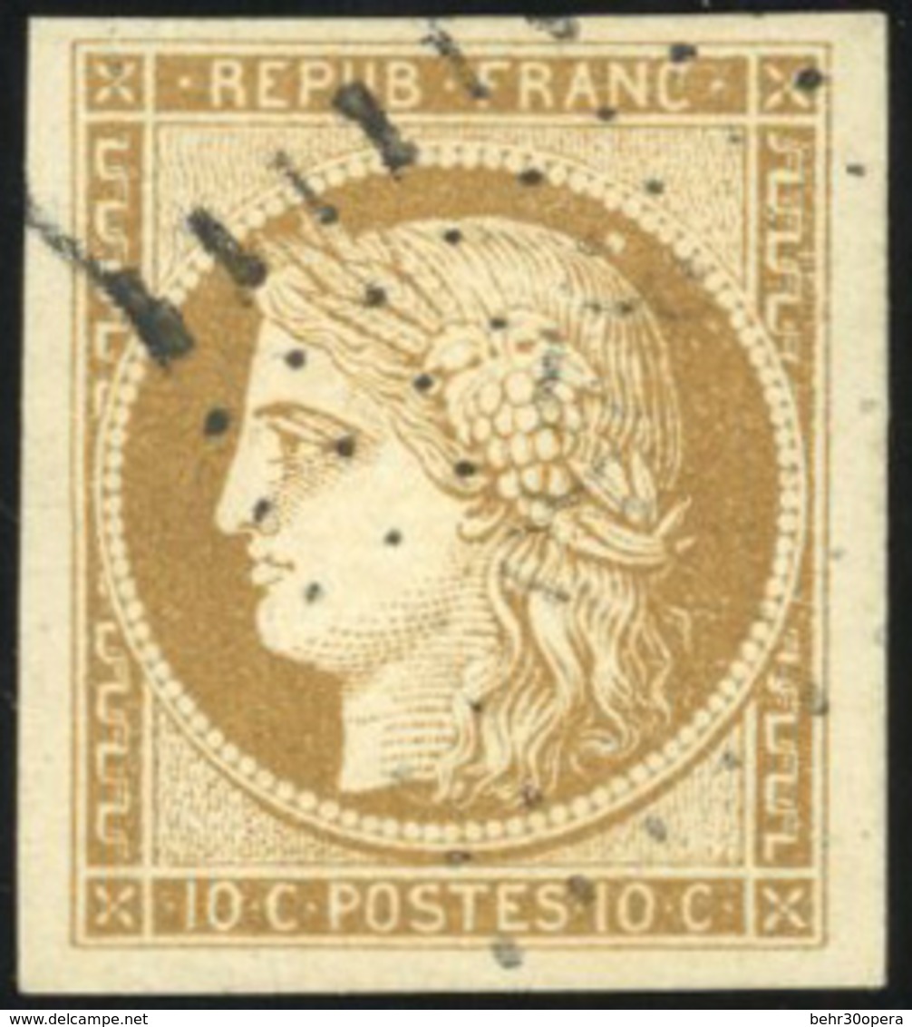 O N°1, 10c. Bistre-jaune. Belles Marges. Obl. Légère. SUP. - 1849-1850 Ceres