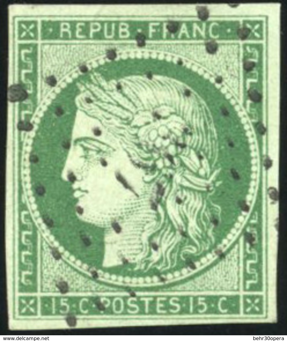 O N°2b, 15c. Vert Foncé. Obl. PC 367. TB. - 1849-1850 Ceres