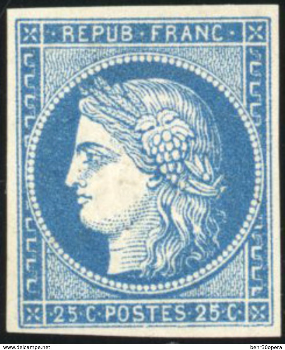 * N°4d, 25c. Bleu. Réimpression. TB. - 1849-1850 Cérès