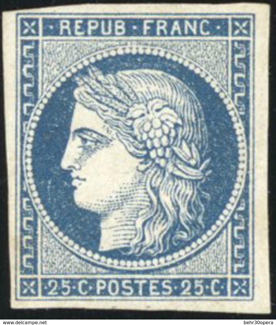 (*) N°4, 25c. Bleu. TB. - 1849-1850 Ceres