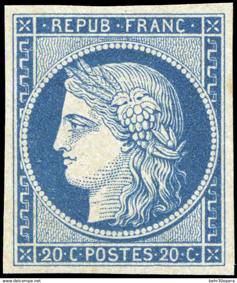 (*) N°4f, 25c. Bleu Clair. Grandes Marges. Très Belle Nuance. SUP. - 1849-1850 Ceres