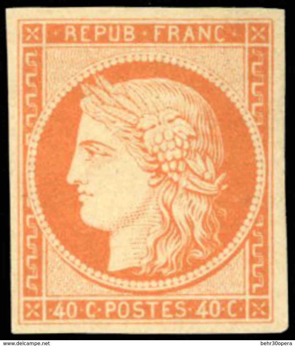 * N°5, 40c. Orange. Gomme Blanche. Fraîcheur Exceptionnelle. SUP. RR. - 1849-1850 Ceres