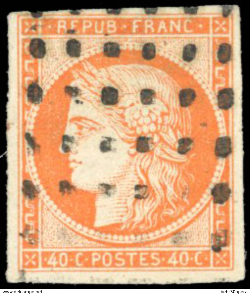 O N°5, 40c. Orange. Obl. Gros Points. Effigie Bien Visible. TB. - 1849-1850 Ceres