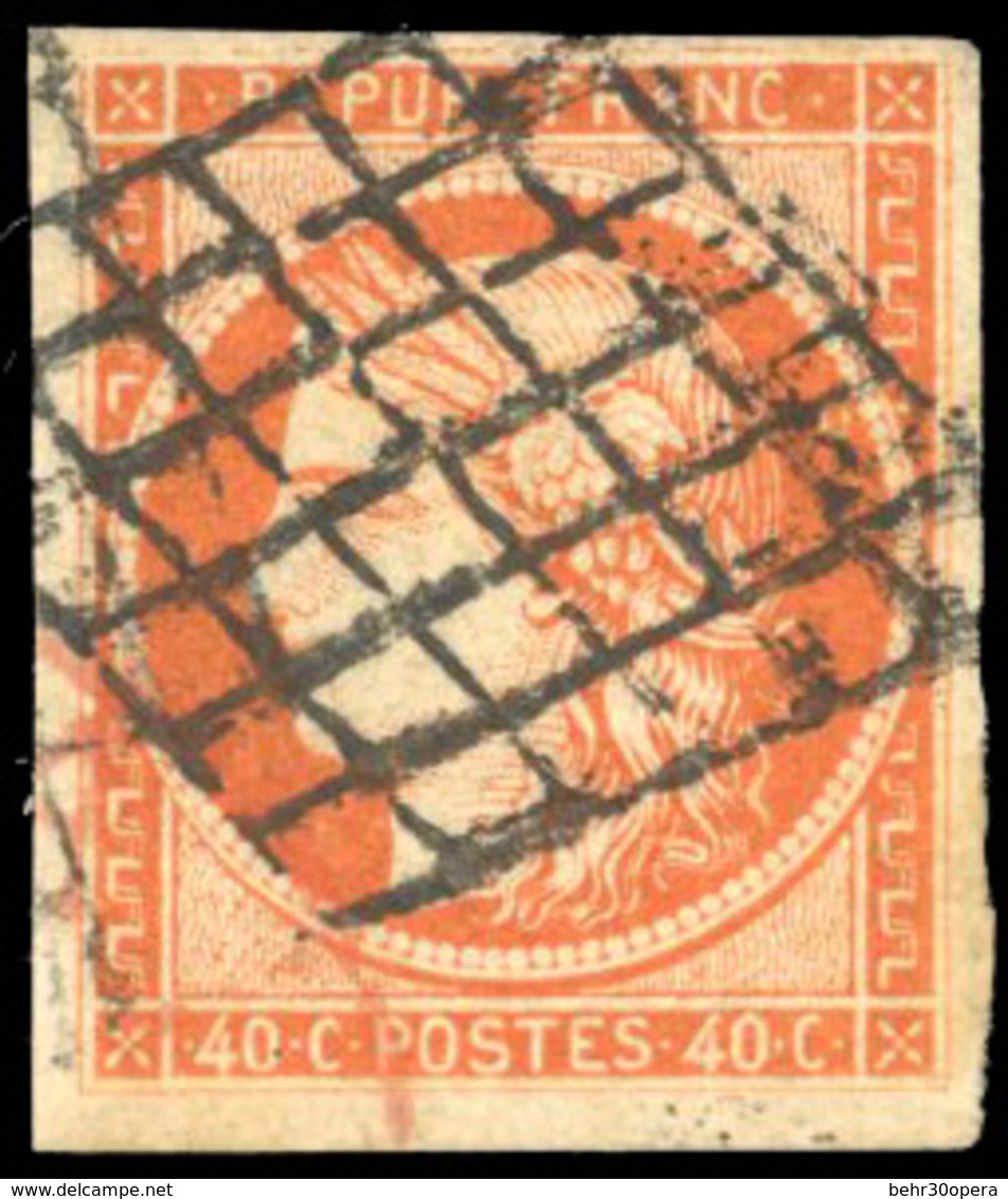 O N°5, 40c. Orange. Obl. Forte. Belles Marges. TB. - 1849-1850 Ceres