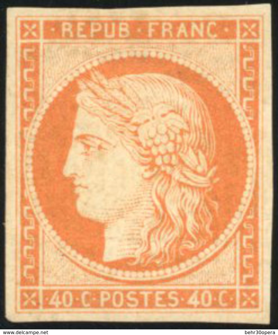 * N°5A, 40c. Orange Foncé. Gomme Brunâtre. Très Frais. SUP. - 1849-1850 Ceres