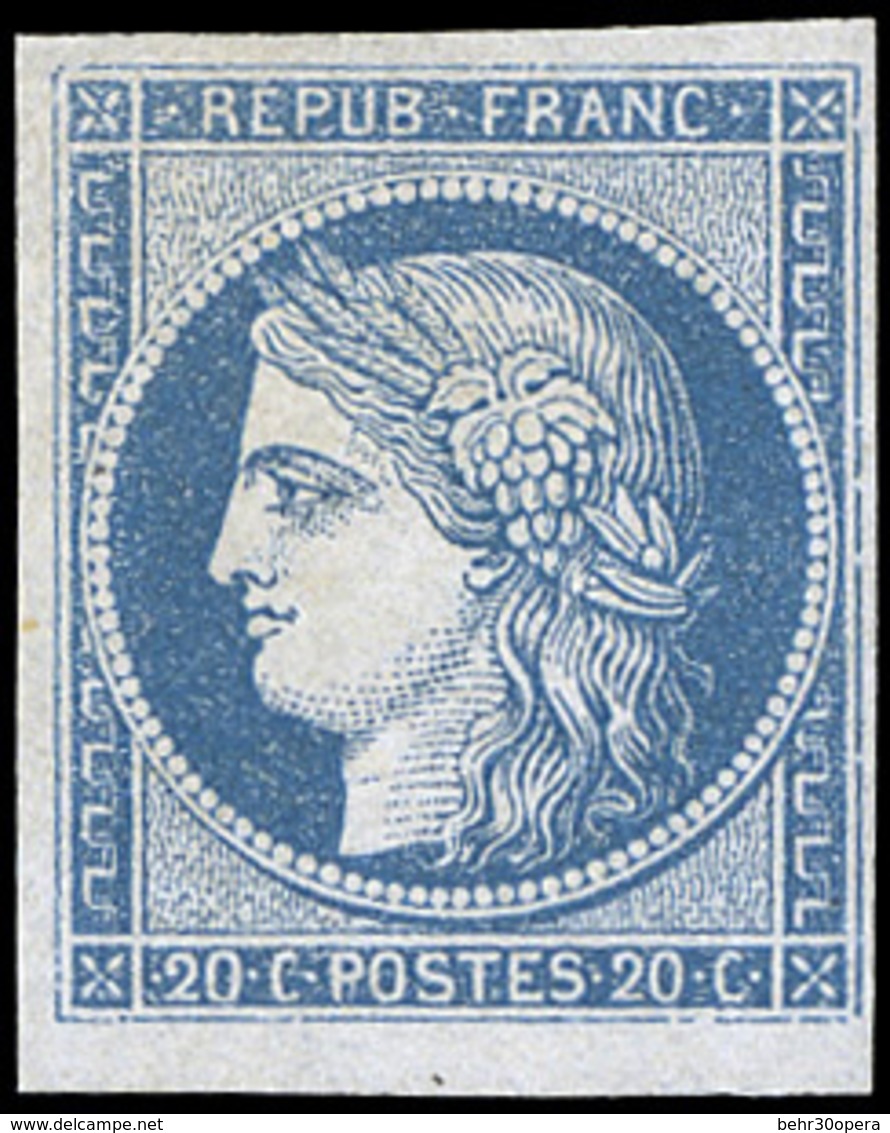 (*) N°8b, 20c. Bleu S/azuré Dit ''Astruc''. Grandes Marges. SUP. - 1849-1850 Ceres