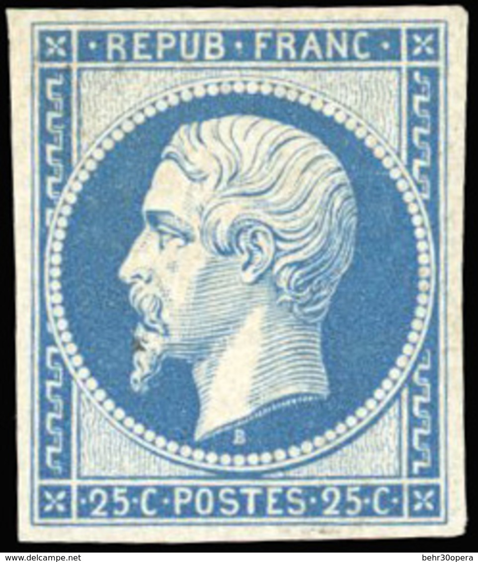 * N°10c, 25c. Bleu. Réimpression. TB. - 1852 Louis-Napoléon