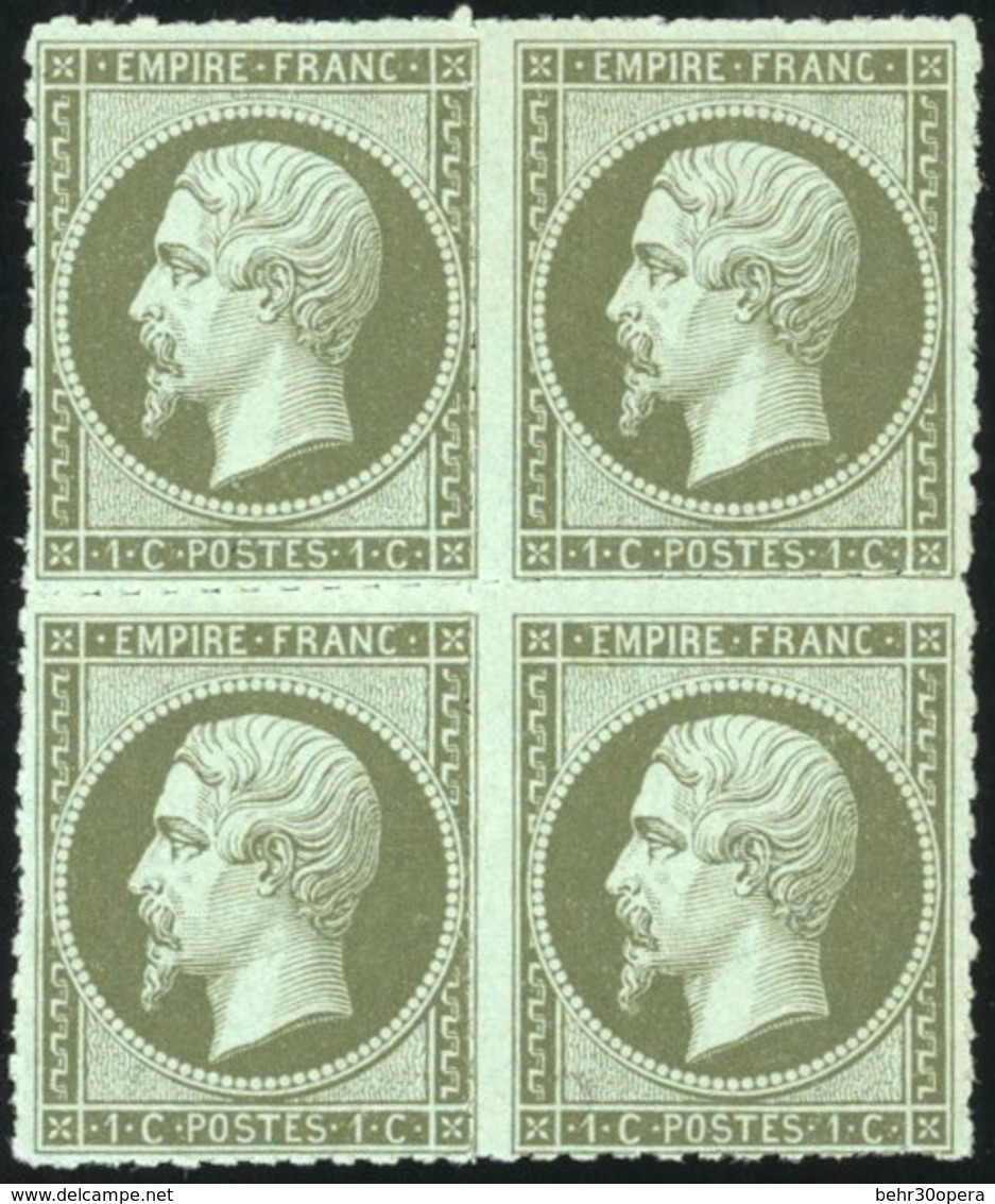 * N°11, 1c. Olive. Bloc De 4. Percé En Ligne. TB. - 1853-1860 Napoléon III