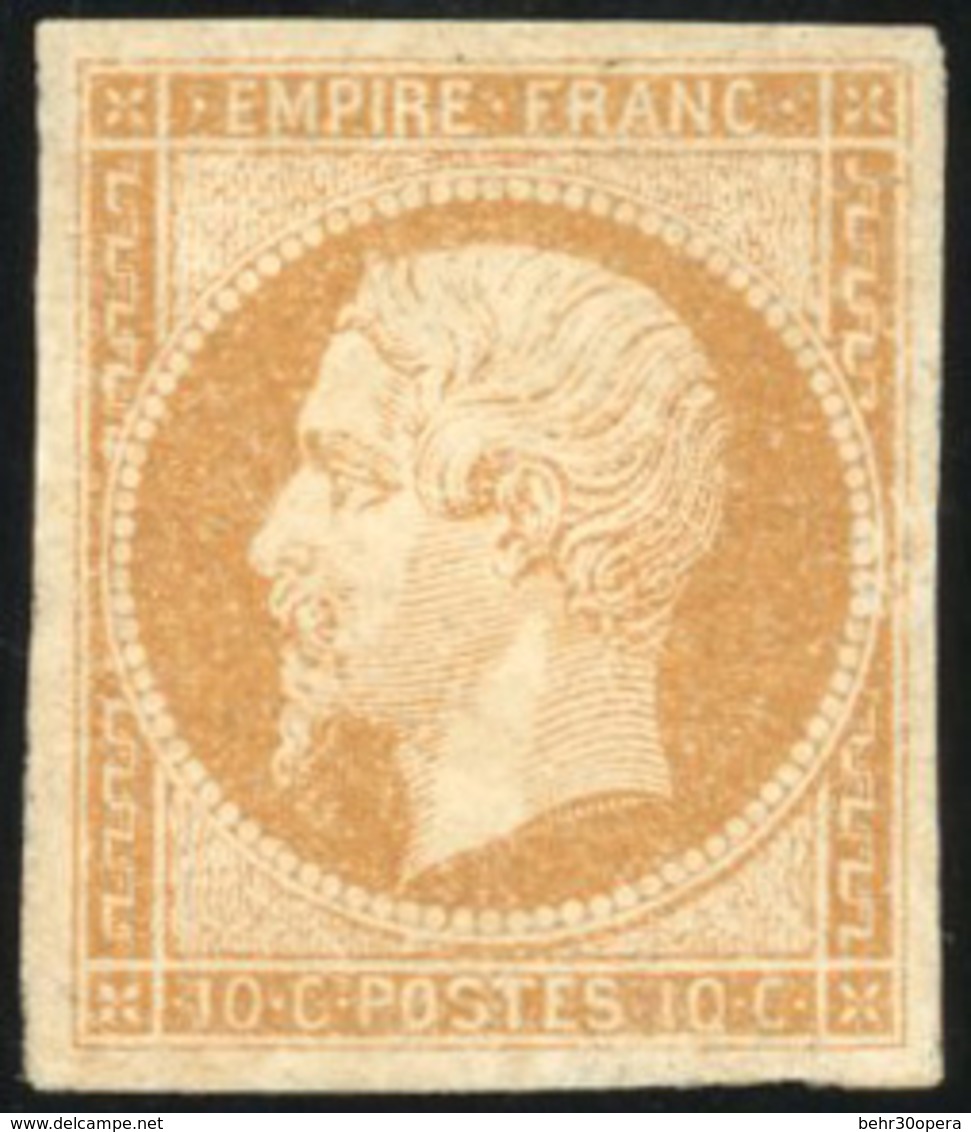 * N°13A, 10c. Bistre-jaune. Belle Nuance. TB. - 1853-1860 Napoléon III
