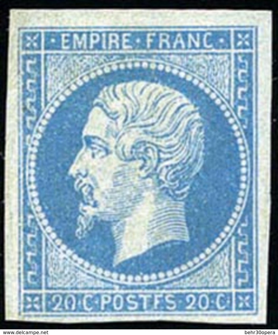 (*) N°14Ah, 20c. Bleu S/azuré. Variété ''POSTFS''. SUP. - 1853-1860 Napoléon III
