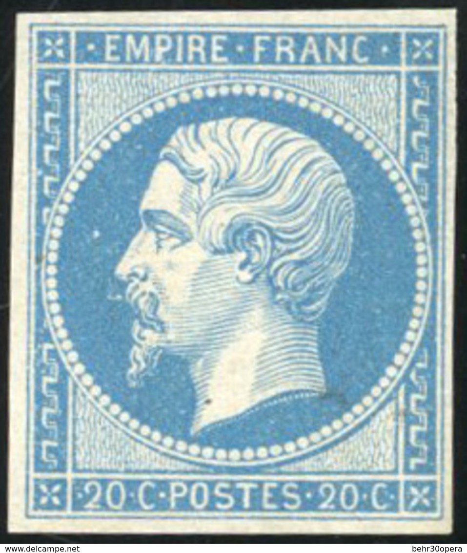** N°14B, 20c. Bleu. Type II. SUP. - 1853-1860 Napoléon III