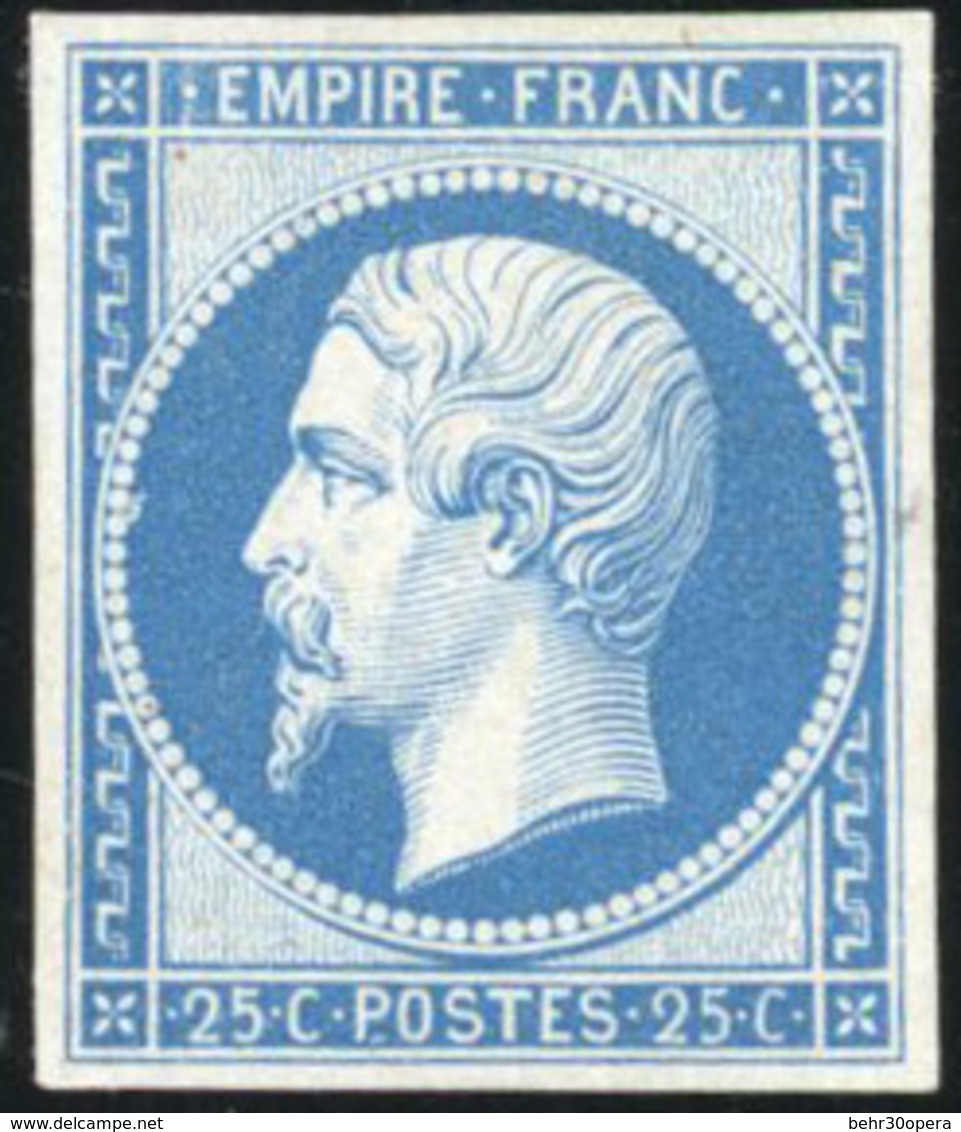 * N°15c, 25c. Bleu. Réimpression. Infime Trace De Charnière. SUP. - 1853-1860 Napoléon III