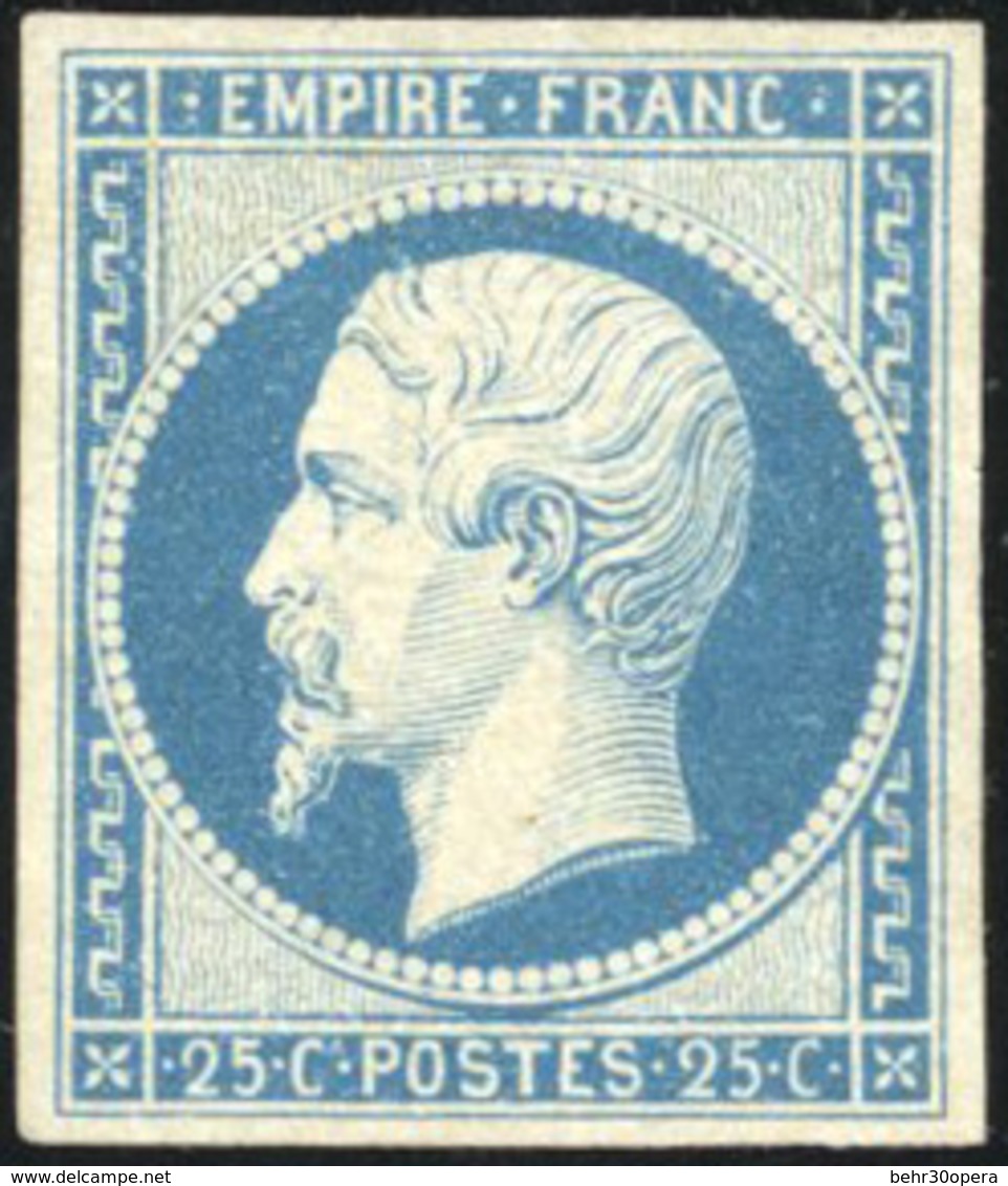 (*) N°15, 25c. Bleu. Défauts. - 1853-1860 Napoléon III
