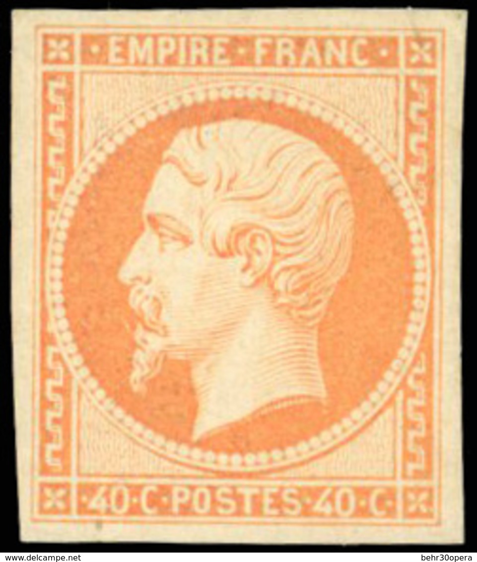 * N°16, 40c. Orange. Très Frais. Charnière Quasiment Invisible. SUP. - 1853-1860 Napoléon III