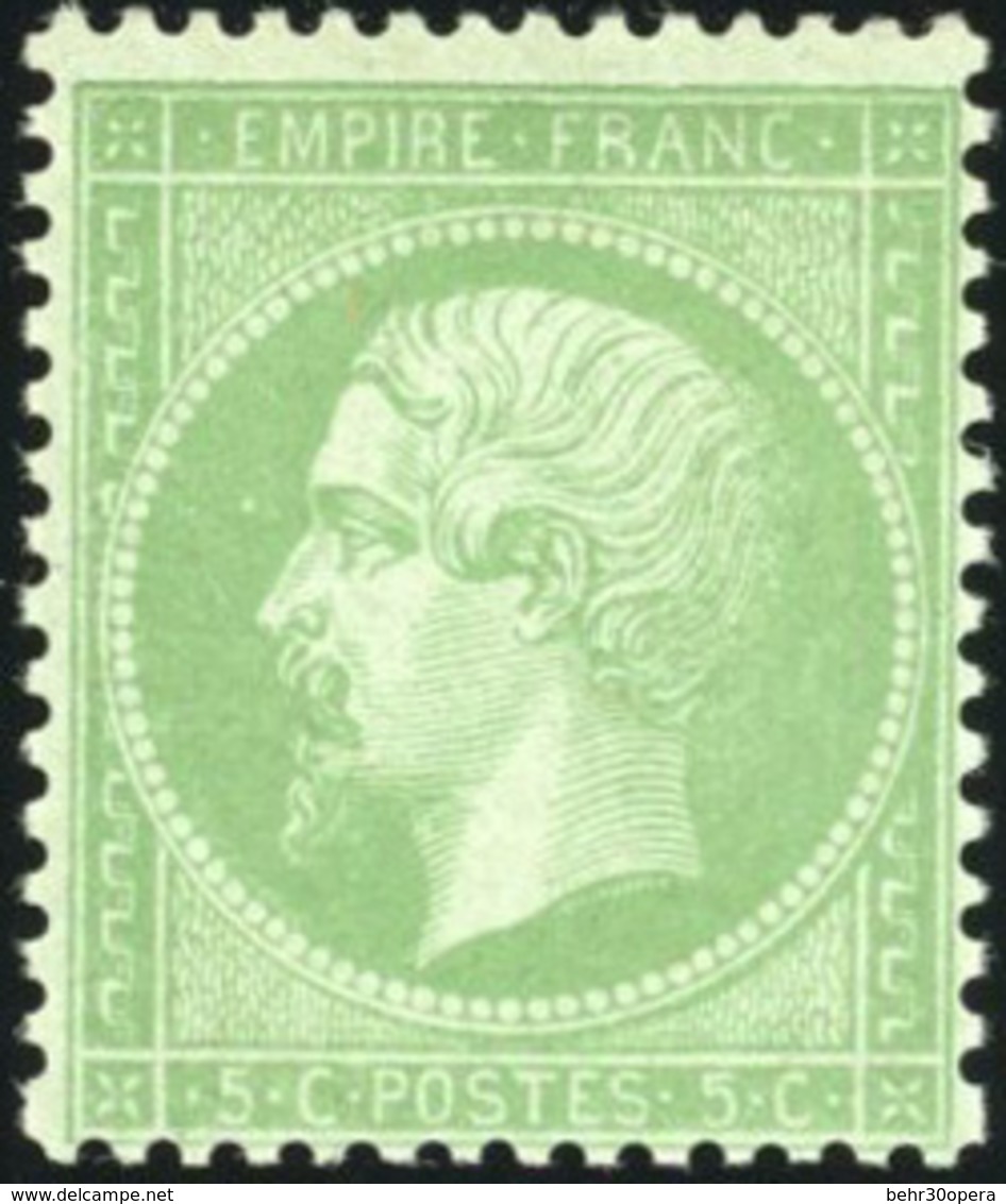** N°20, 5c. Vert. Décentré. B. - 1862 Napoléon III