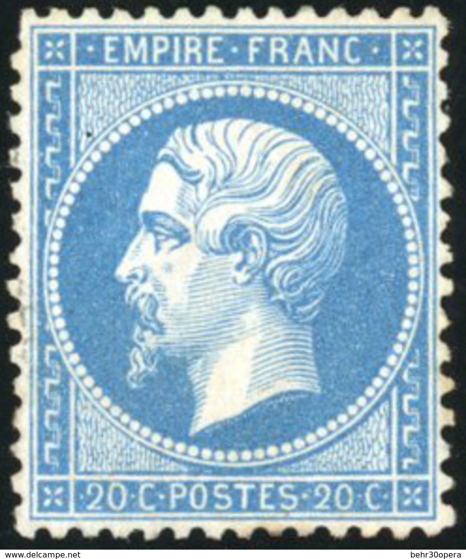 * N°22, 20c. Bleu. Centrage Parfait. SUP. - 1862 Napoléon III