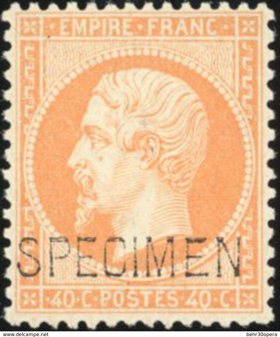 ** N°23d, 40c. Orange. Surcharge ''SPECIMEN''. Bon Centrage. SUP. - 1862 Napoléon III