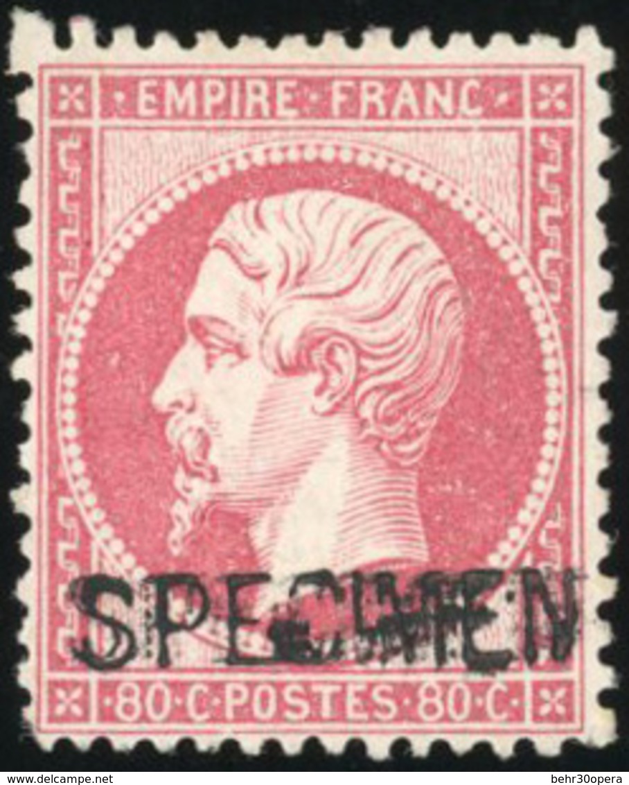 * N°24d, 80c. Rose. Surcharge ''SPECIMEN'' Multiple. TB. - 1862 Napoléon III