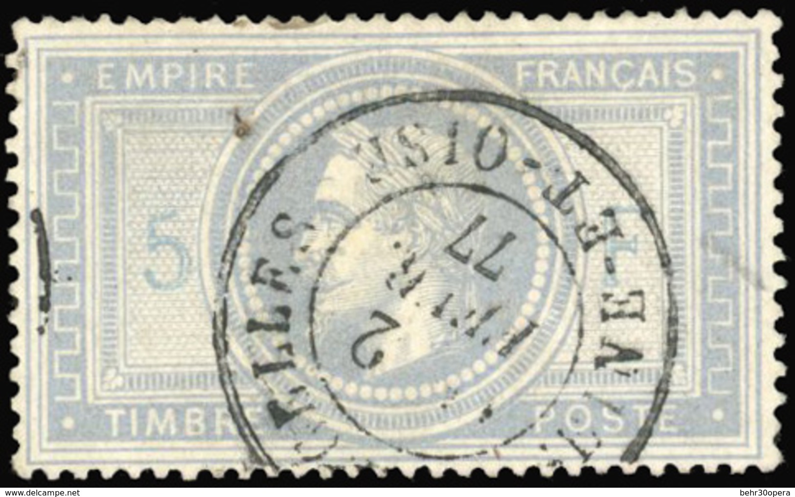 O N°33, 5F. Violet-gris. Obl. CàD Février 1877 De SEINE-ET-OISE. SUP. - 1863-1870 Napoléon III Lauré