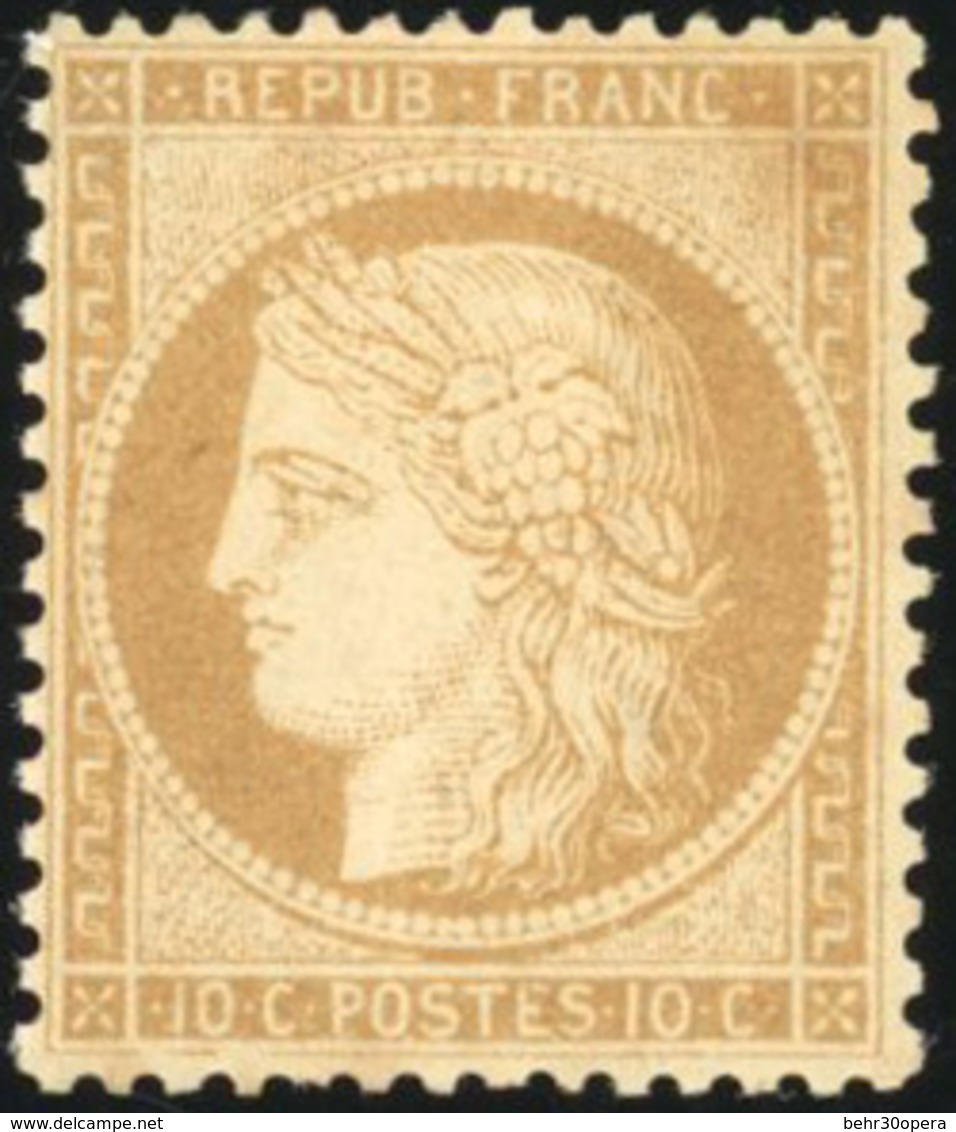 * N°36, 10c. Bistre-jaune. Gomme Jaunie. Centrage Parfait. Signé CALVES. B. - 1870 Siège De Paris