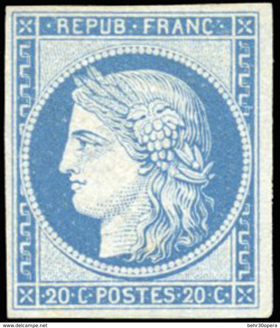 * N°37f, 20c. Bleu-clair. Réimpression Granet. ND. TB. - 1870 Siège De Paris