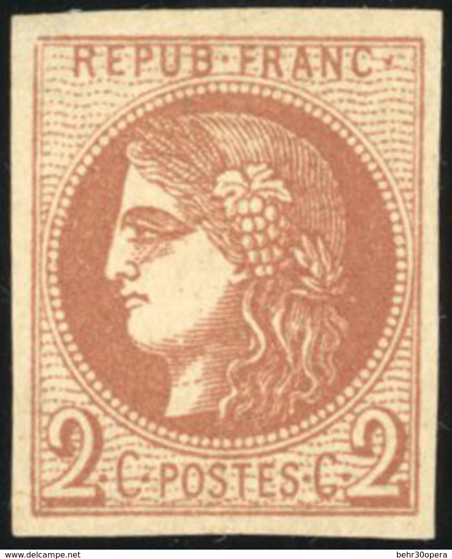 ** N°40B, 2c. Brun-rouge. Report 2. SUP. - 1870 Emission De Bordeaux