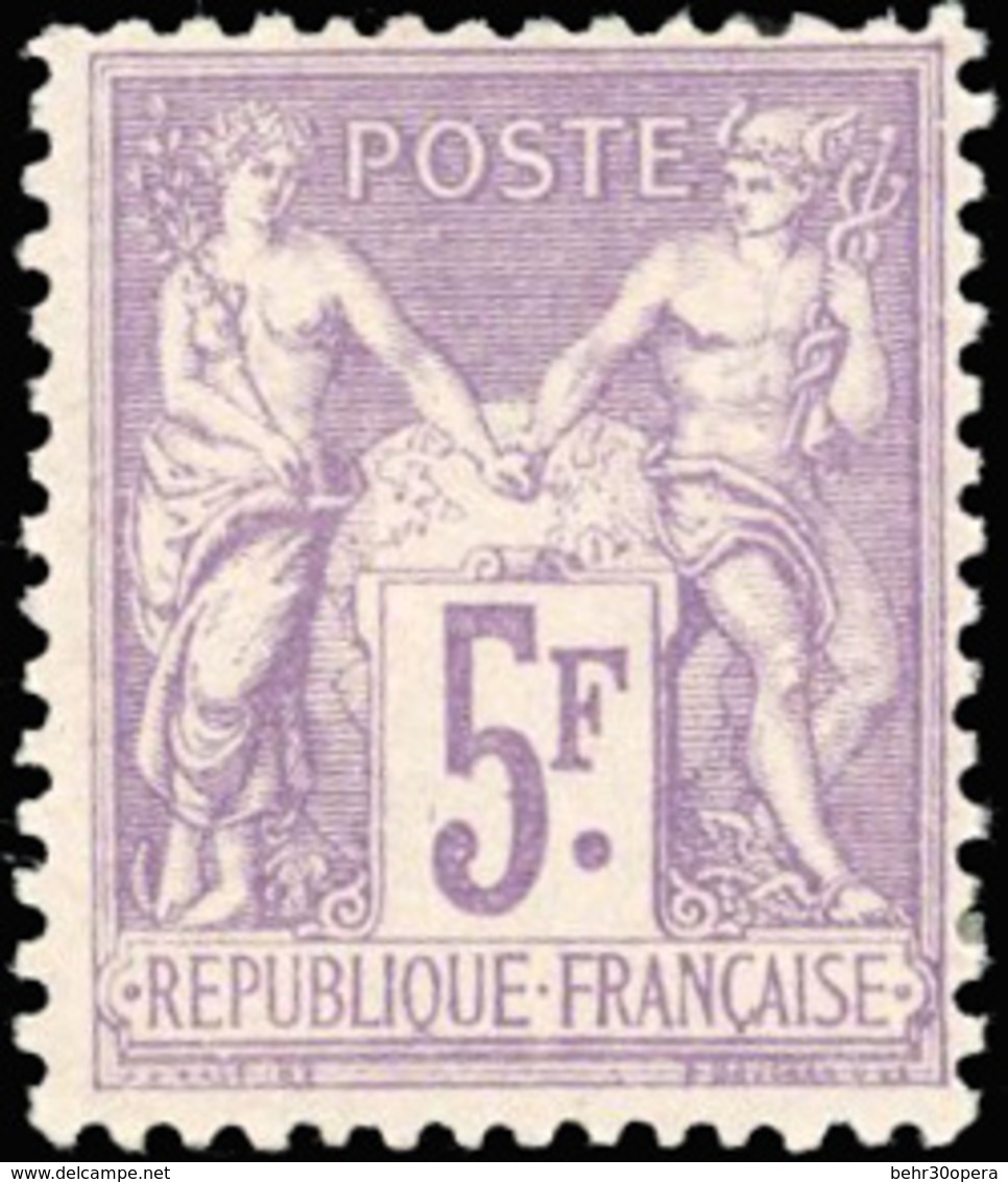 * N°95, 5F. Violet. B. - 1876-1878 Sage (Type I)