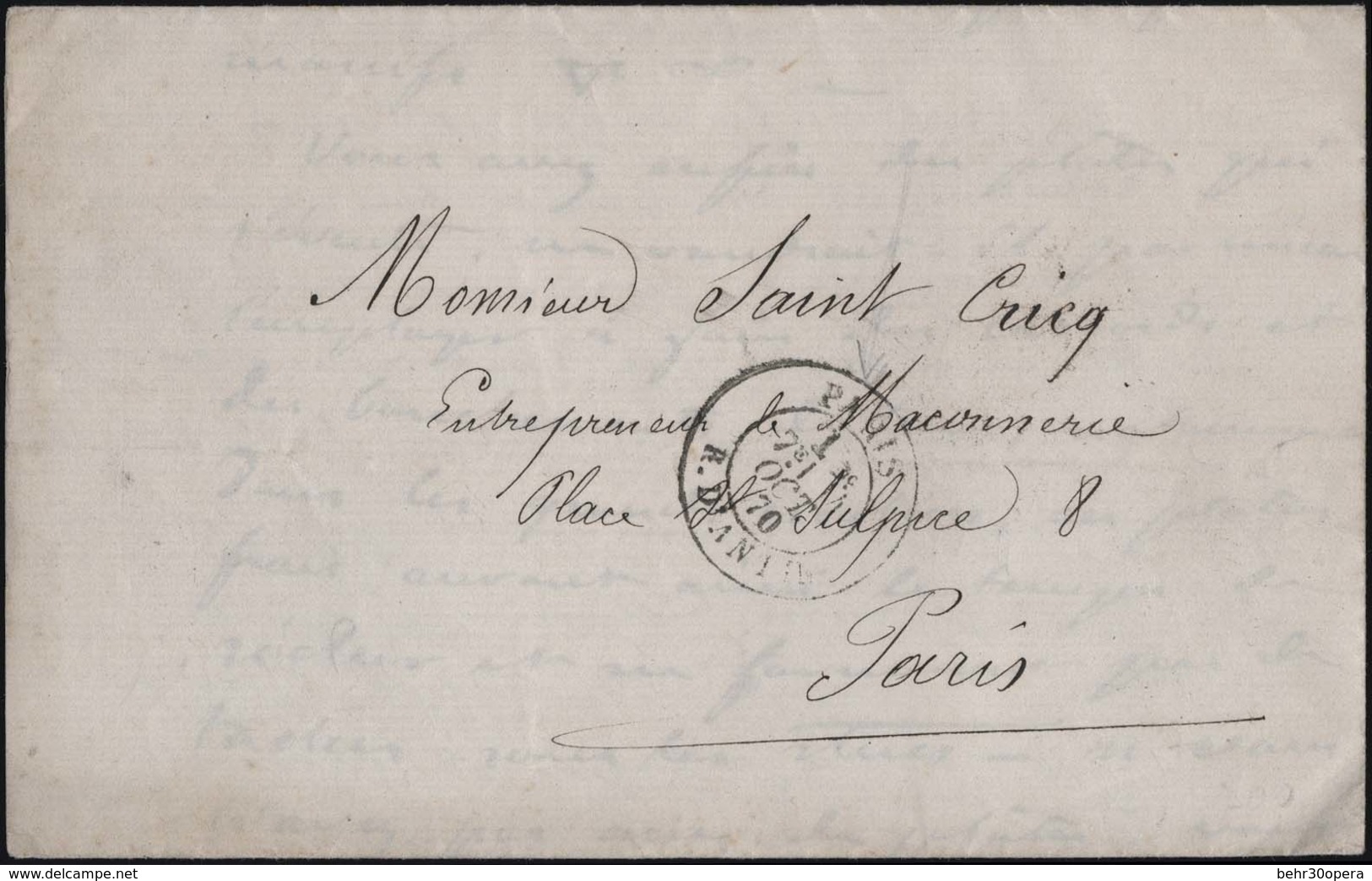 O Lettre Obl. CàD PARIS-TAXE 15 Du 14 Octobre 1870 - RUE D'ANTIN. TB. R. - Guerre De 1870