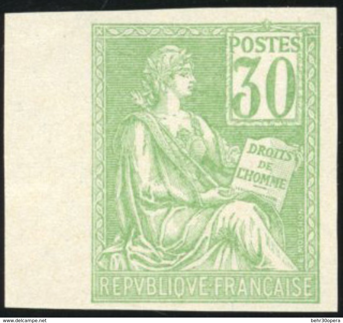 (*) N°112, Essais Type Mouchon. 7 Valeurs. Bord De Feuille Dont 30c. Vert. TB. - Autres & Non Classés