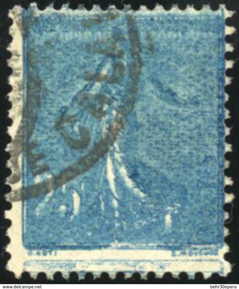 O N°132, 25c. Bleu. Obl. Surencrage. Très Belle Variété. SUP. - Otros & Sin Clasificación