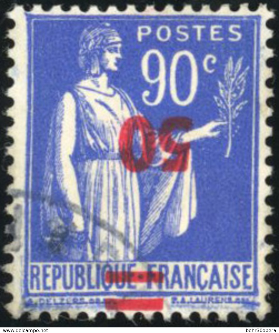 O N°482a, 50 S/90c. Outremer. Surcharge Renversée. Obl. Uniquement Coté En Neuf. SUP. RR. - Autres & Non Classés