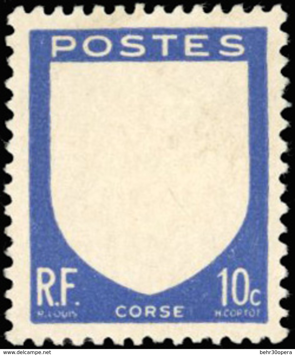 ** N°755, 10F. Corse. Couleur Noire Absente. N° Et Cote Maury. SUP. RR. - Autres & Non Classés