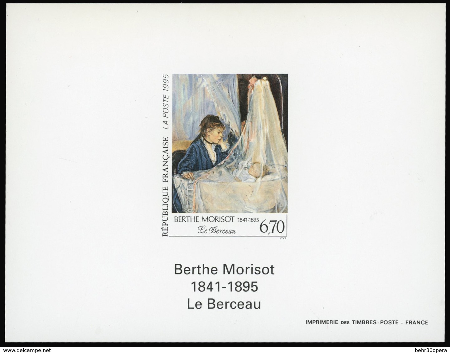 ** N°2972, 6F.70 Berthe Morisot. Bloc ND Avec Gomme. SUP. - Autres & Non Classés