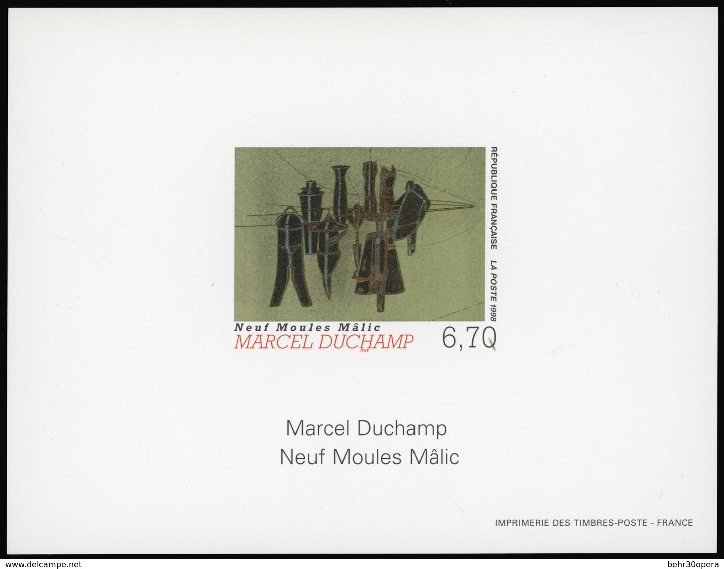 ** N°3197, 6F.70 Marcel Duchamp. Bloc ND Avec Gomme. SUP. - Autres & Non Classés